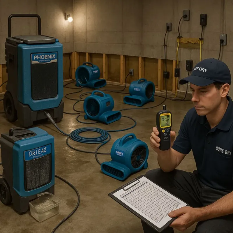 Structural Drying and Dehumidification process in Cave City, AR